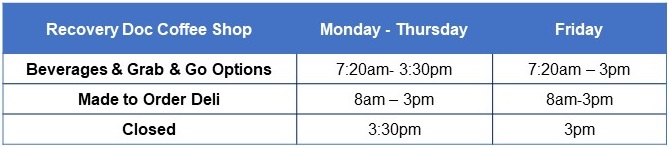 Opening times Recovery Doc Opening times Recovery Doc